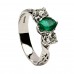 Emerald & Diamond White Gold Celtic Ring - 18K Gold Livia Jewelry Collection